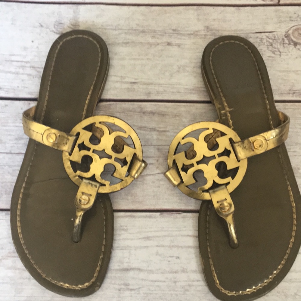 Gold Tory Burch Miller Sandals